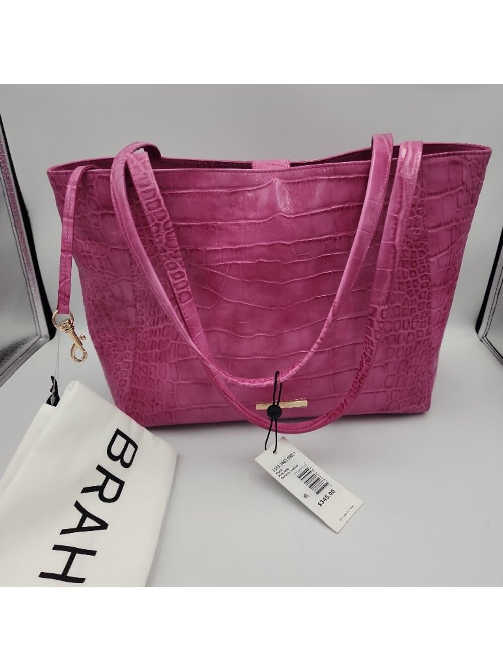 NWT BRAHMIN MONA TOTE PINK ALBA Leather 1103 2663 00011  *$345* Storage Bag